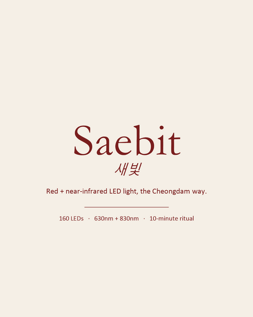 Saebit Mask · Red + Near-Infrared LED Light, the Cheongdam Way